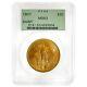 1907 $20 Gold Saint Gaudens Double Eagle Coin PCGS MS 63