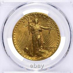 1907 $20 Gold Saint Gaudens Double Eagle High Relief Flat Edge PCGS AU Detail