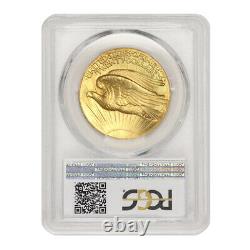 1907 $20 Gold Saint Gaudens Double Eagle PCGS MS62 High Relief Wire Edge CAC