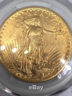 1907 $20 Gold St Gaudens Double Eagle PCGS MS62