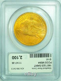 1907 $20 Gold St Gaudens Double Eagle PCGS MS64