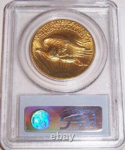 1907 $20 High Relief Flat Edge St Gaudens Gold Double Eagle PCGS MS63