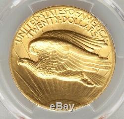 1907 $20 High Relief Flat Edge St Gaudens Gold Double Eagle PCGS MS63 CAC, Rare