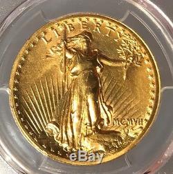 1907 $20 PCGS MS 63 CAC St. Gauden's Gold Double Eagle High Relief Wire Edge