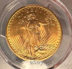 1907 $20 PCGS MS 64 CAC St. Gaudens Gold Double Eagle