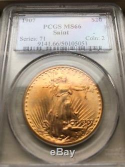 1907 $20, Saint Gaudens, Double Eagle, PCGS MS-66 Gem