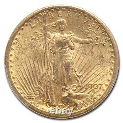 1907 $20 Saint-Gaudens Gold Double Eagle AU-58 PCGS