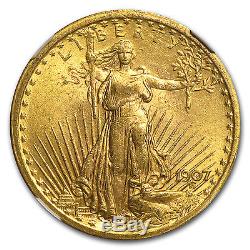 1907 $20 Saint-Gaudens Gold Double Eagle MS-61 NGC SKU #19228