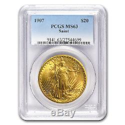 1907 $20 Saint-Gaudens Gold Double Eagle MS-63 PCGS SKU #1559