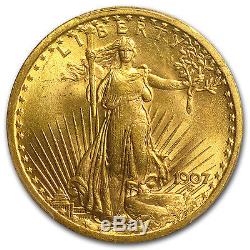 1907 $20 Saint-Gaudens Gold Double Eagle MS-63 PCGS SKU #1559