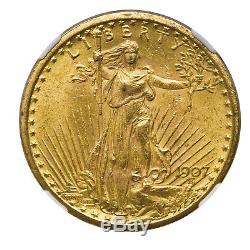 1907 $20 Saint-Gaudens Gold Double Eagle MS-64 NGC SKU#15542