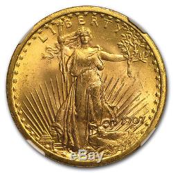 1907 $20 Saint-Gaudens Gold Double Eagle MS-65 NGC SKU#176371