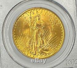 1907 $20 Saint Gaudens Pre-33 Gold Double Eagle PCGS MS65 Old Green Holder PQ+
