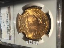 1907 $20 Saint-gaudens Gold Double Eagle Ngc Ms-63