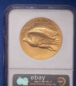 1907$20 St. Gaudens Double Eagle Gold Coin NGC MS63 HIGH RELIEF Wire Rim. VERY PQ+