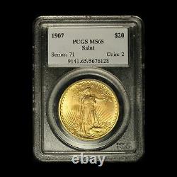 1907 $20 St. Gaudens Double Eagle PCGS MS 65 Free Shipping USA