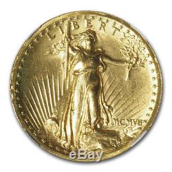 1907 $20 St. Gaudens Gold Double Eagle HR Wire Rim MS-63 NGC CAC SKU#157175