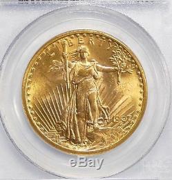 1907 GOLD St. Gaudens Double Eagle $20 CERTIFIED PCGS MS 64