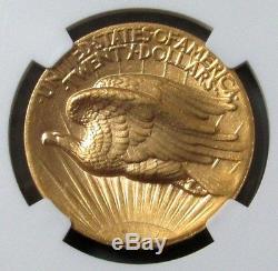 1907 Gold $20 Saint Gaudens High Relief Double Eagle Flat Rim Ngc Mint State 65