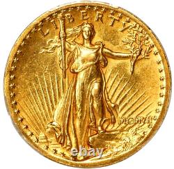 1907 HIGH RELIEF WIRE RIM $20 GOLD PCGS AU55 St SAINT GAUDENS DOUBLE EAGLE