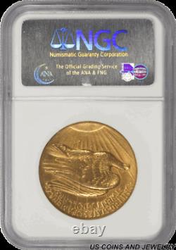 1907 High Relief-Flat Edge St. Gaudens $20 Gold Double Eagle NGC AU55