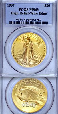 1907 High Relief PCGS MS63 As Nice as They Come $20 Saint Gaudens Double Eagle