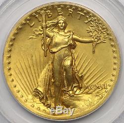 1907 High Relief Wire Edge Saint Gaudens Double Eagle Gold $20 MS 64 PCGS