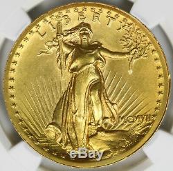 1907 High Relief Wire Rim $20 Saint Gaudens Gold Double Eagle NGC MS64