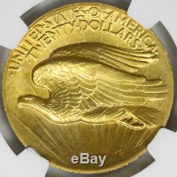 1907 High Relief Wire Rim $20 Saint Gaudens Gold Double Eagle NGC MS64