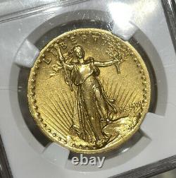 1907 NGC AU53 High Relief Flat Rim $20 Gold Saint Gaudens Double Eagle