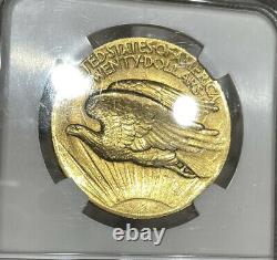 1907 NGC AU53 High Relief Flat Rim $20 Gold Saint Gaudens Double Eagle