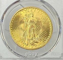 1907-P $20 Saint Gaudens Gold Double Eagle Pre-33 PCGS MS65+ First Year Gem PQ+