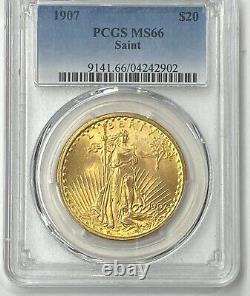 1907-P $20 Saint Gaudens Gold Double Eagle Pre-33 PCGS MS66 Super Gem 1st Year