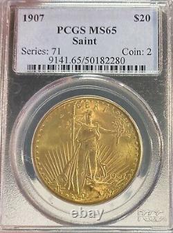 1907 PCGS MS65 $20 Saint Gaudens Gold Double Eagle