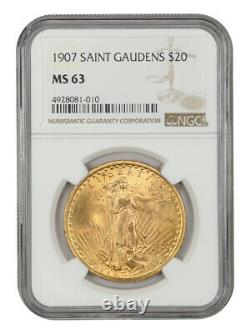 1907 Saint Gaudens $20 NGC MS63 First Year Saint Gaudens Issue