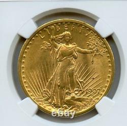 1907 Twenty Dollar $20 Saint Gaudens Double Eagle NGC MS 62
