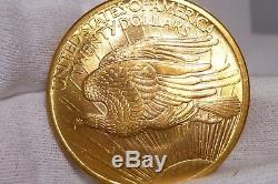 1907 US $20 Gold ST. GAUDENS 1st Year Minted Double Eagle Arabic Numerals AU ++