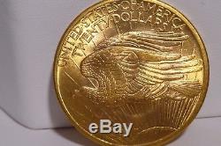 1907 US $20 Gold ST. GAUDENS 1st Year Minted Double Eagle Arabic Numerals AU ++