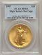 1907 US Gold $20 High Relief Saint Gaudens Double Eagle Flat Rim PCGS MS66
