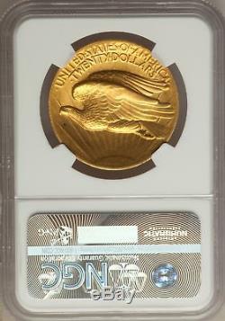 1907 US Gold $20 High Relief Saint Gaudens Double Eagle Wire Rim NGC MS62