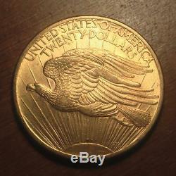 1907 withNo Motto Gold $20 Saint Gaudens Double Eagle Coin BU First Year (#123)