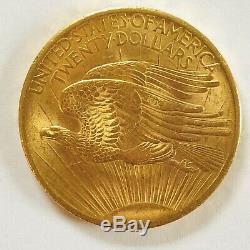 1908 $20 American Gold Double Eagle Saint Gaudens-No Motto