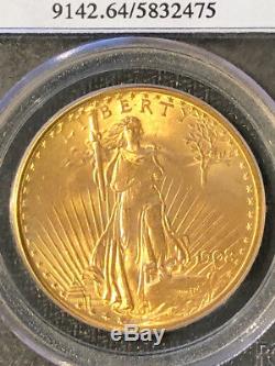 1908 $20 Double Eagle St Gaudens Pcgs Ms64