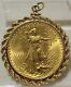 1908 $20 Gold Double Eagle St Gaudens with14kt bezel 8.18 grams