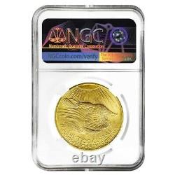 1908 $20 Gold Saint Gaudens Double Eagle Coin No Motto NGC MS 62