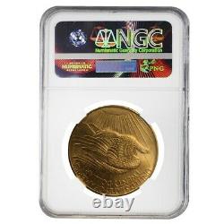 1908 $20 Gold Saint Gaudens Double Eagle Coin No Motto NGC MS 63