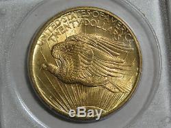 1908 $20 Gold Saint Gaudens Double Eagle No Motto PCGS MS65 Rattler
