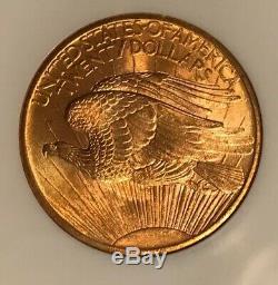 1908 $20 Gold Saint Gaudens NGC MS65 NM No Motto Double Eagle gem graded coin