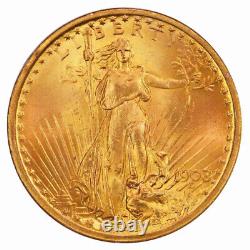 1908 $20 Gold Saint Gaudens PCGS Rattler MS63 Gold CAC Double Eagle 026643