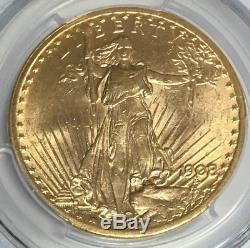 1908 $20 Gold St. Gaudens Double Eagle PCGS MS62 No Motto